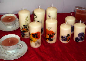 some decorated candles