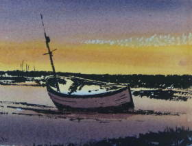 Sunset Boat at Burnham Overy